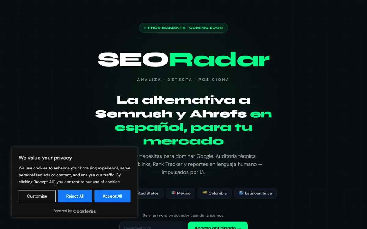 Скриншот: SEORadar — SaaS-платформа для SEO