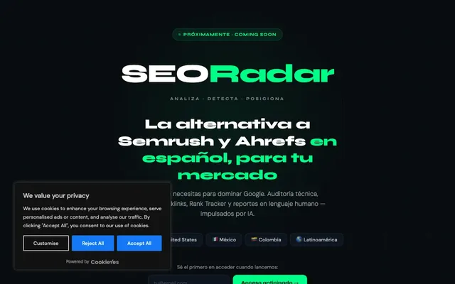 Скриншот: SEORadar — SaaS-платформа для SEO